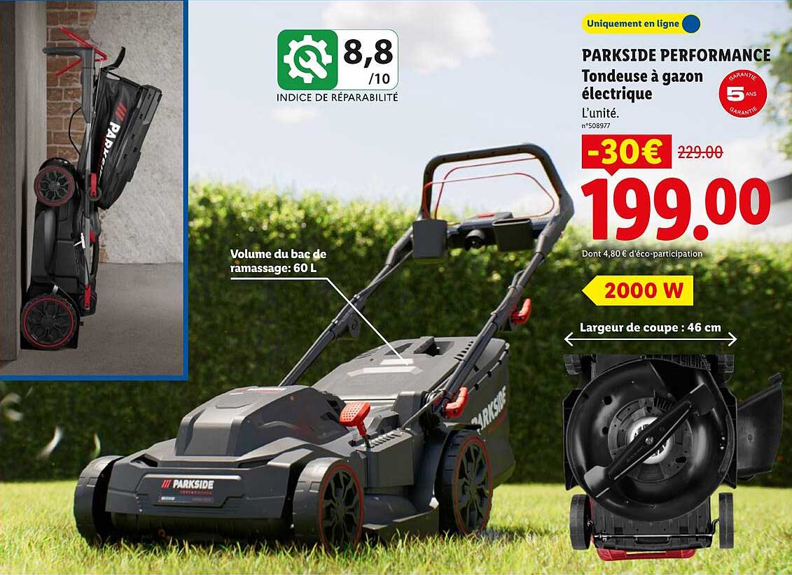 PARKSIDE PERFORMANCE Tondeuse à gazon électrique