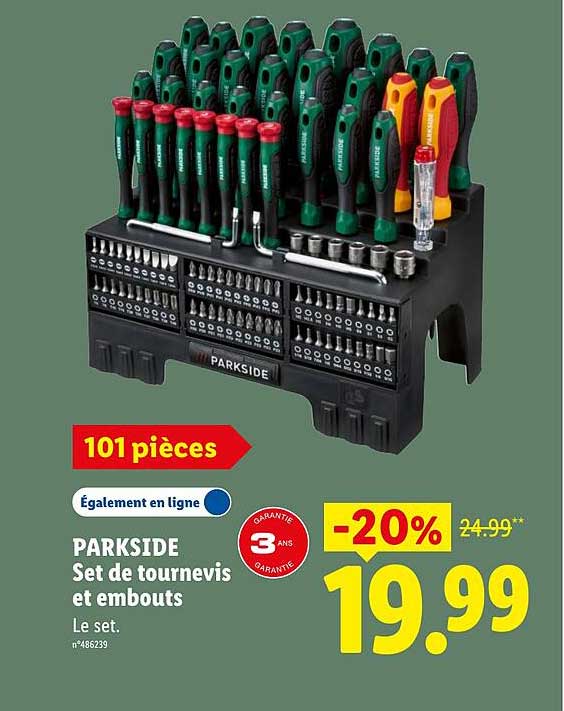 PARKSIDE Set de tournevis et embouts