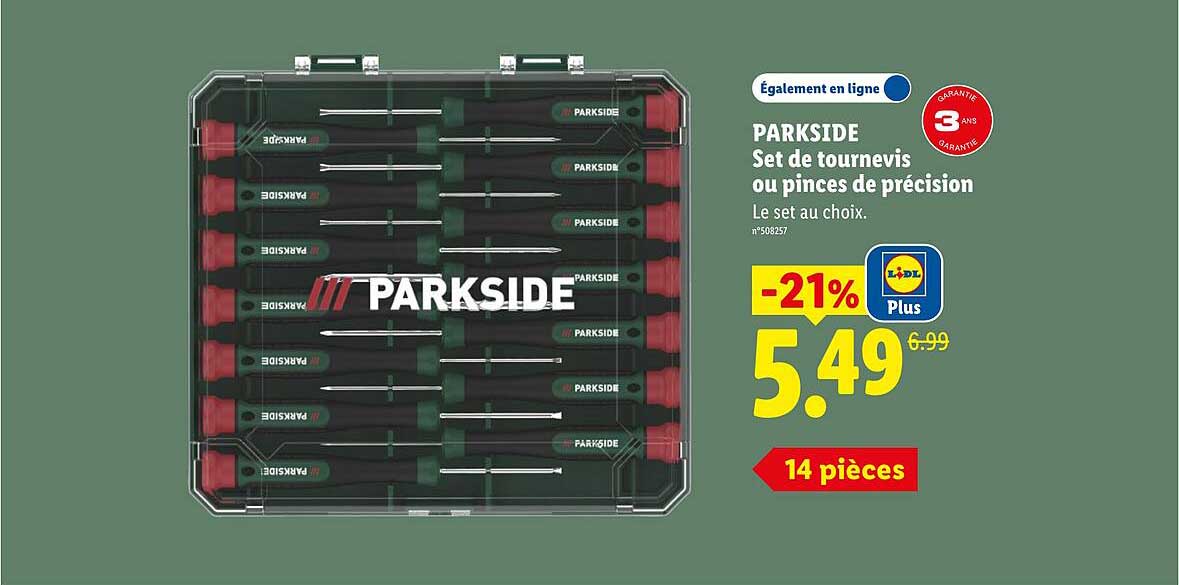 PARKSIDE Set de tournevis ou pinces de précision