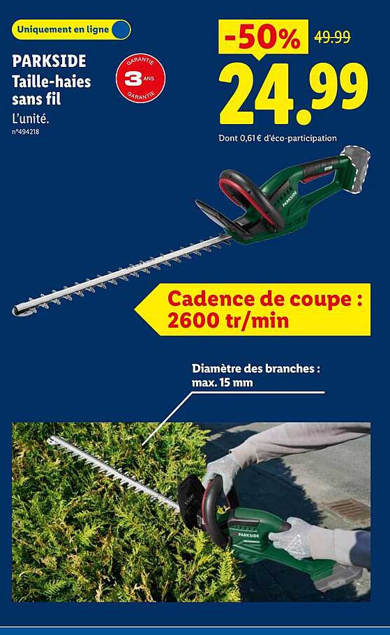 PARKSIDE Taille-haies sans fil