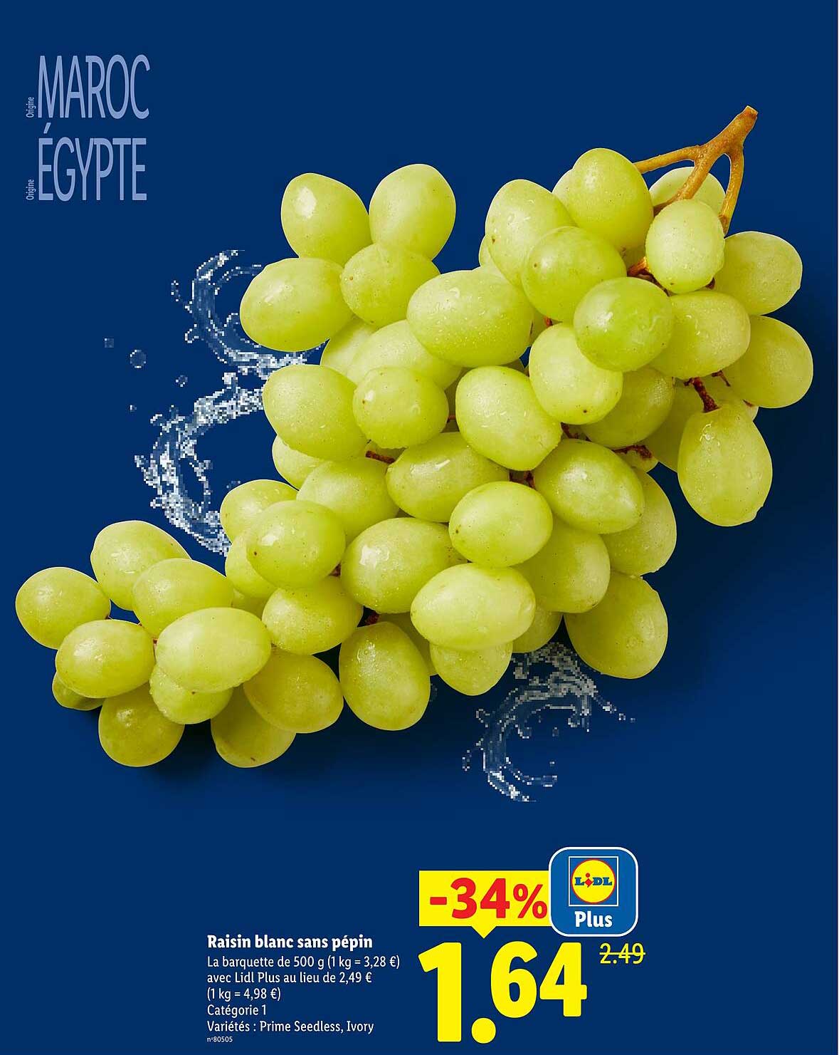 Raisin blanc sans pépin