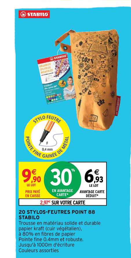 20 stylos-feutres point 88 stabilo