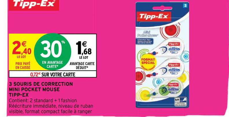 3 souris de correction mini pocket mouse tipp-ex