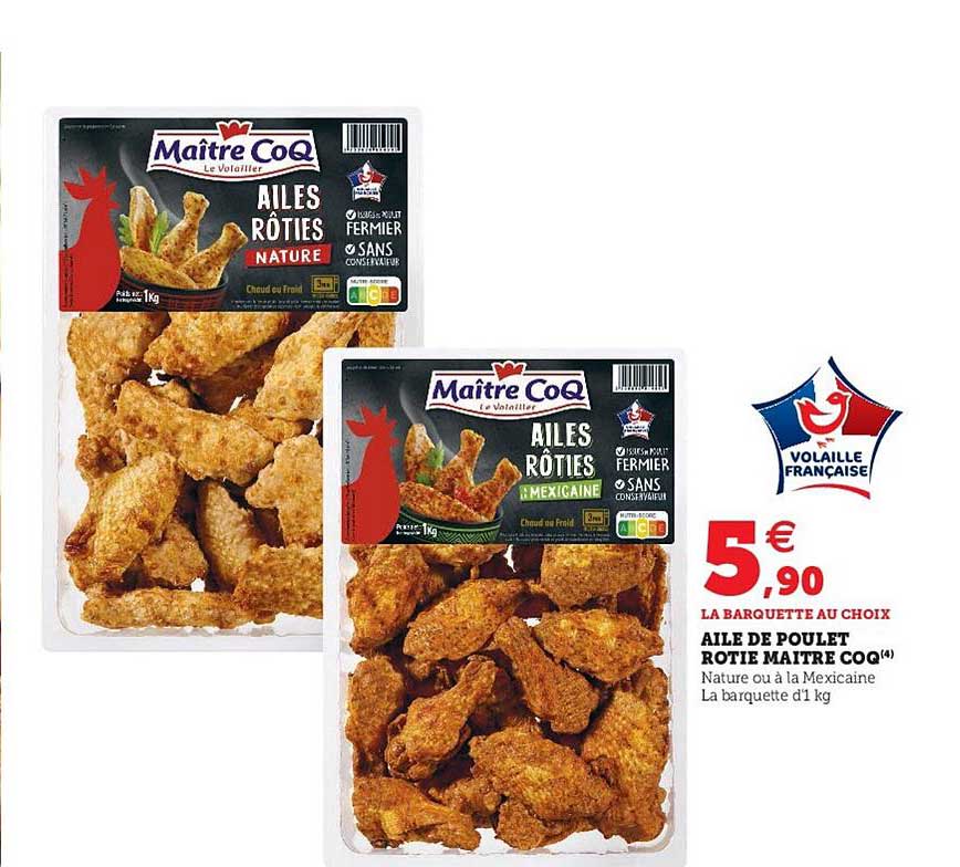 aile de poulet rôtie maître coq