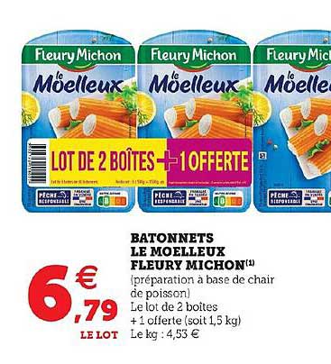 bâtonnets le moelleux fleury michon