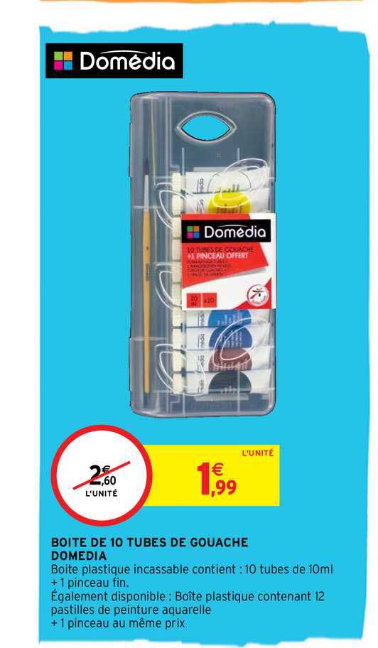 Boîte De 10 Tubes De Gouache Domédia