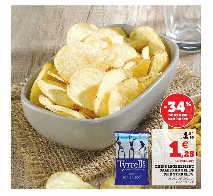 chips légèrement salées au sel de mer tyrrell's