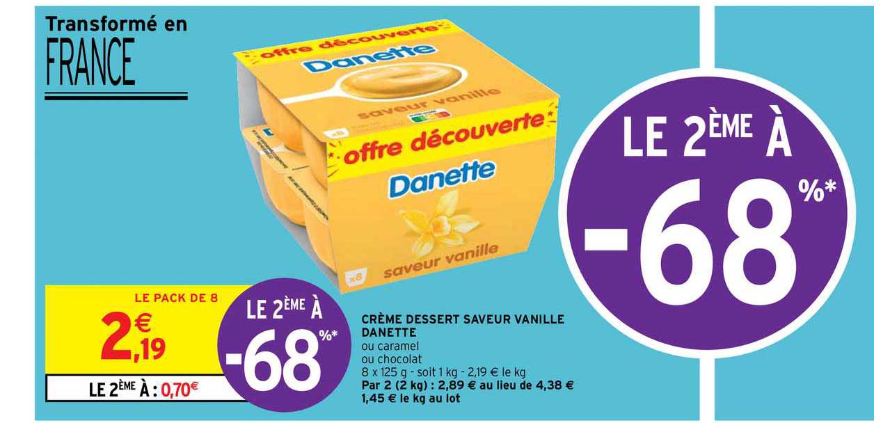 Crème Dessert Saveur Vanille Danette