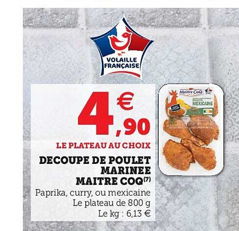 découpe de poulet marinée maître coq