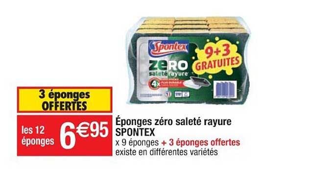 éponges zéro saleté rayure spontex