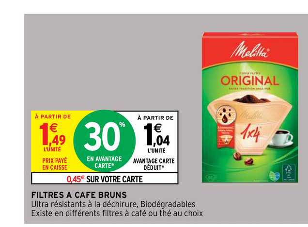 filtres à café bruns