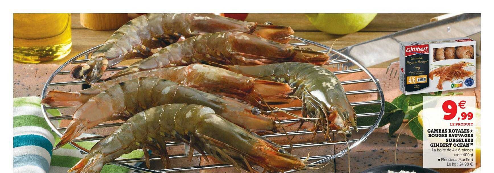 gambas royales rouges sauvages surgelées gimbert océan