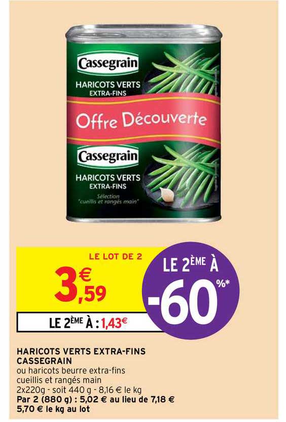 haricots verts extra-fins cassegrain