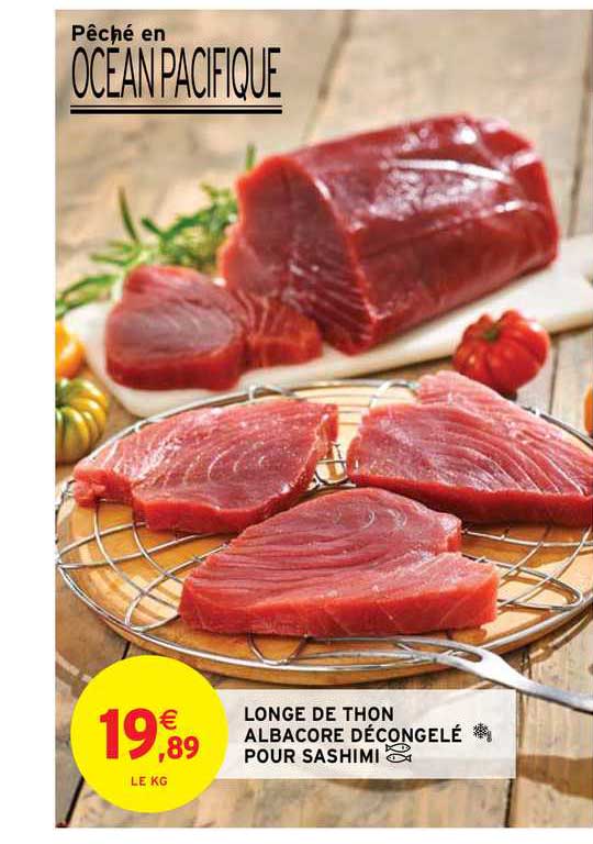 longe de thon albacore décongelé pour sashimi