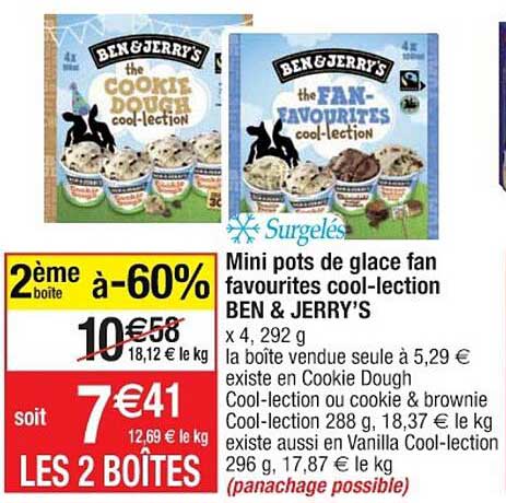 mini pots de glace fan favourites cool-lection ben & jerry's