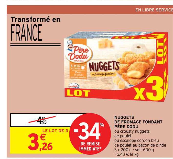 nuggets de fromage fondant père dodu