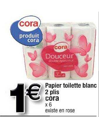 papier toilette blanc 2 plis cora
