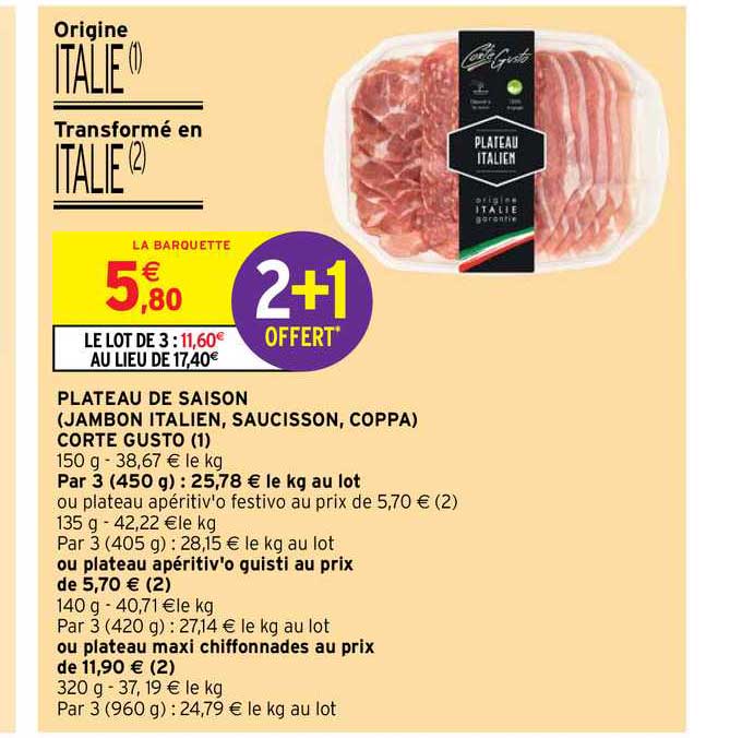 plateau de saison (jambon italien, saucisson, coppa) corte gusto (1)