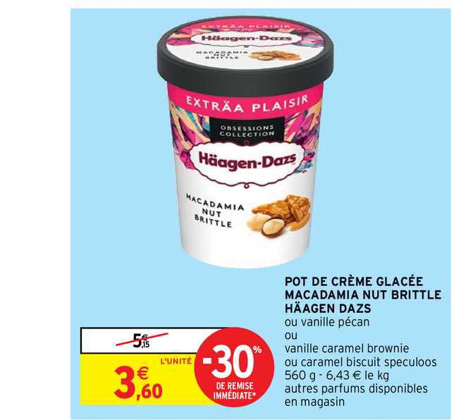pot de crème glacée macadamia nut brittle häagen dazs