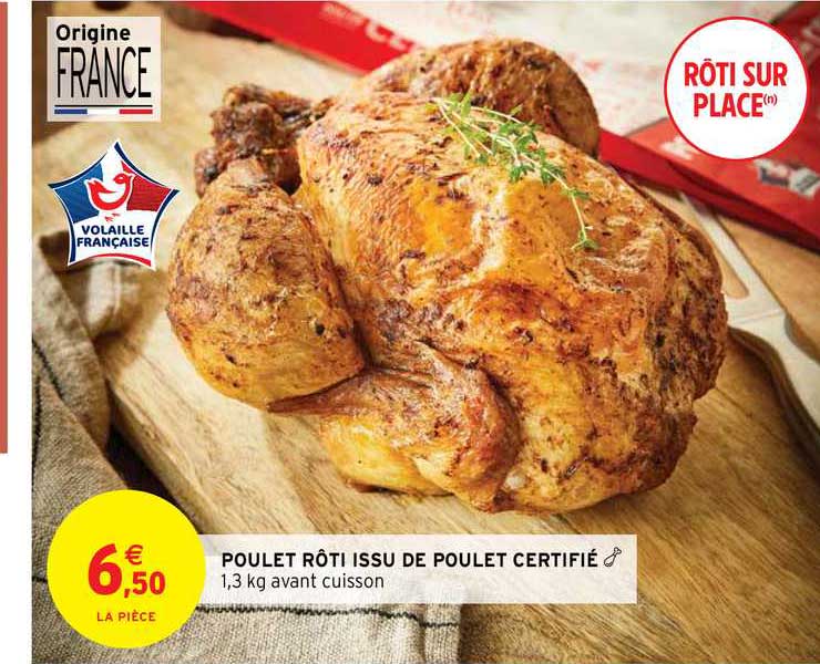 poulet rôti issu de poulet certifié