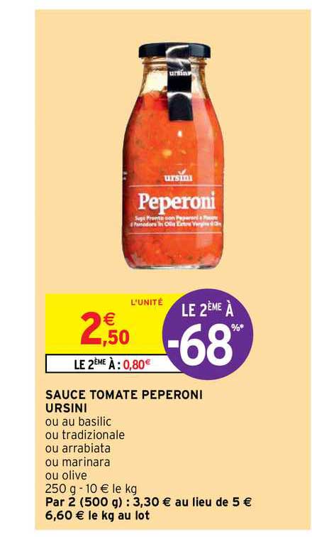 Sauce Tomate Peperoni Ursini