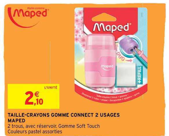 taille-crayons gomme connect 2 usages maped