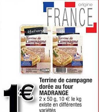 terrine de campagne dorée au four madrange