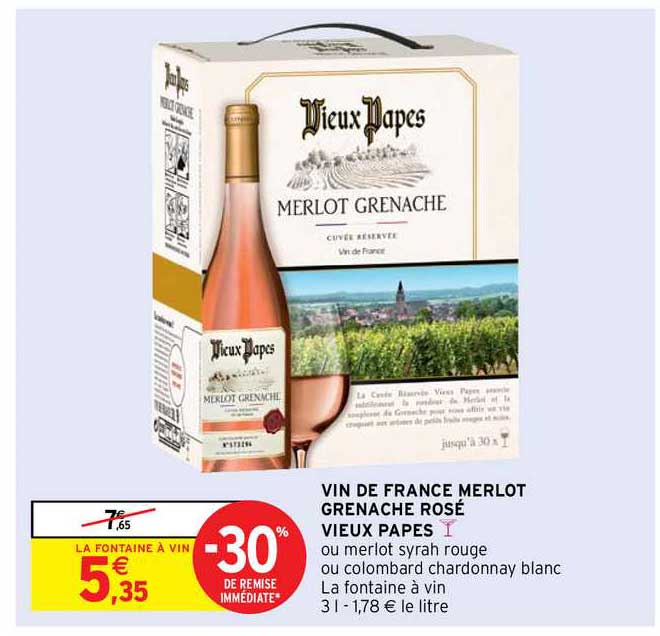 vin de france merlot grenache rosé vieux papes