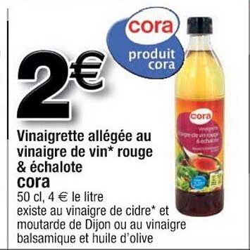 vinaigrette allégée au vinaigre de vin rouge & échalotte cora