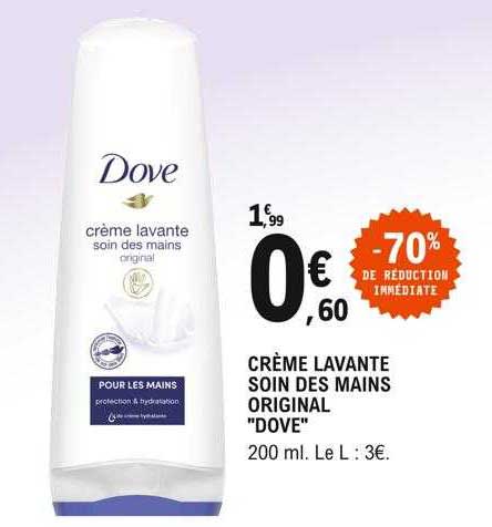 crème lavante soin des mains original "dove"