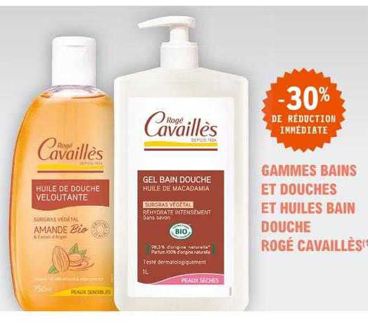 gammes bains et douches et huiles bain douche rogé cavaillès
