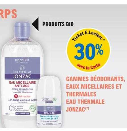 gammes déodorants, eaux micellaires et thermales eau thermale jonzac