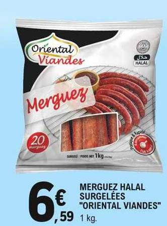 Merguez Halal Surgelées "oriental Viandes"
