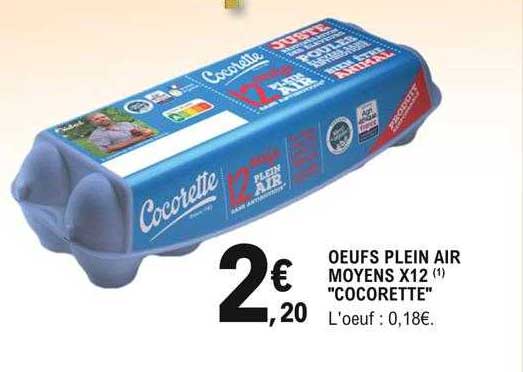 oeufs plein air moyens x12 "cocorette"
