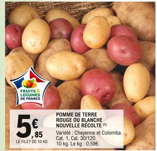 pomme de terre rouge ou blanche nouvelle récolte