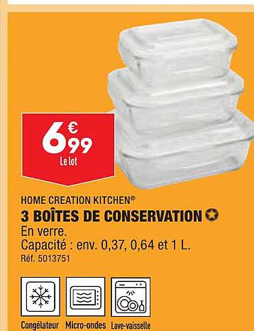 3 Boîtes De Conservation Home Création Kitchen