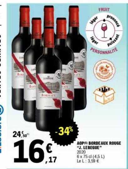 aop bordeaux rouge "j. lebegue"