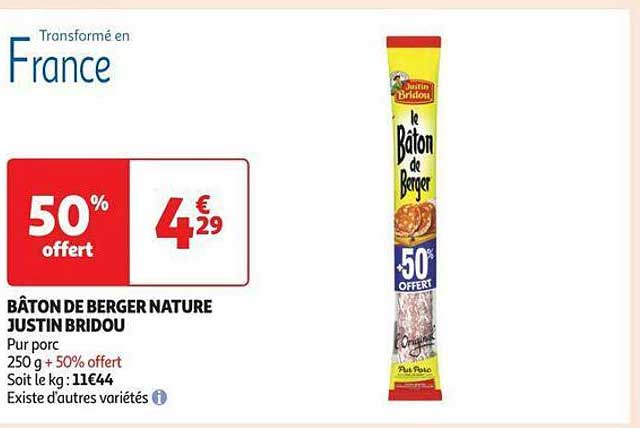 bâton de berger nature justin bridou