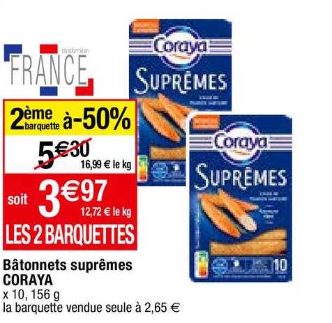 bâtonnets suprêmes coraya
