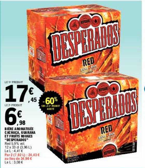 bière aromatisée cachaça, guarana et fruits rouges "desperados"