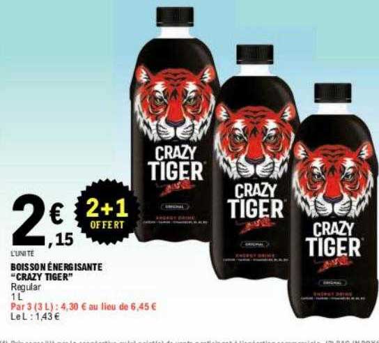 boisson énergisante "crazy tiger"