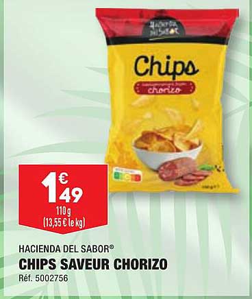 chips saveur chorizo hacienda del sabor