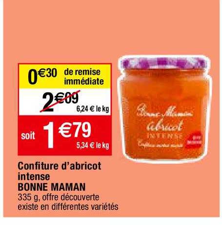 confiture d'abricot intense bonne maman