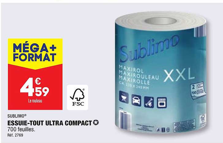 essuie-tout ultra compact sublimo