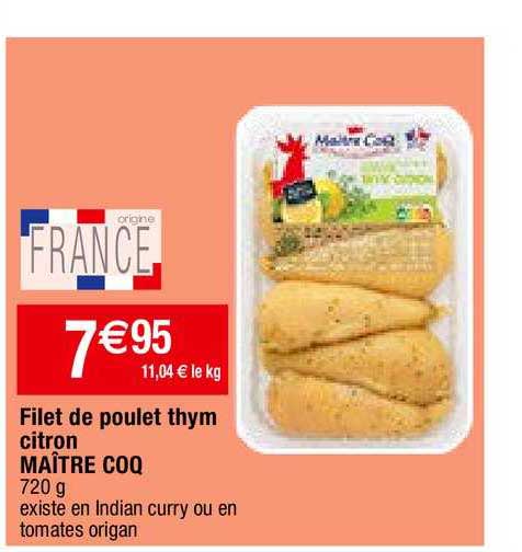 filet de poulet thym citron maître coq