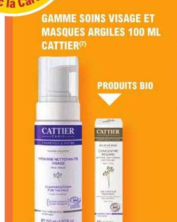 gamme soins visage et masques argiles 100ml cattier