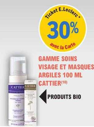 gamme soins visage et masques argiles 100ml cattier
