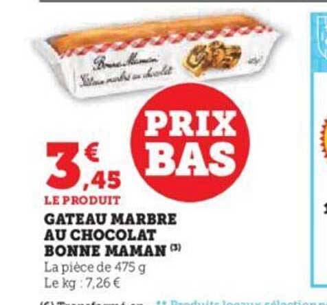 gâteau marbré au chocolat bonne maman