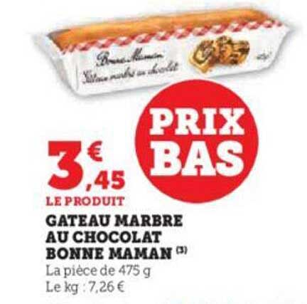 gâteau marbre au chocolat bonne maman