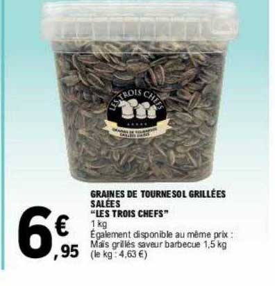 graines de tournesol grillées salées "les trois chefs"